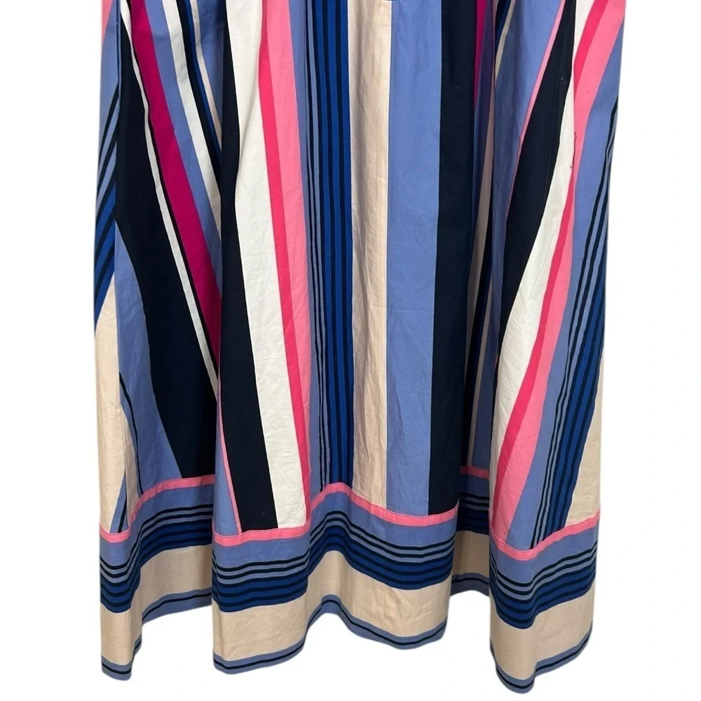 Kate Spade Iconic Colorful Berber Fit & Flare Striped Exposed Zipper Dress Sz 4